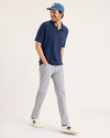 View of model wearing Sharkskin Go Airweave 5-Pocket, Slim Tapered Fit.