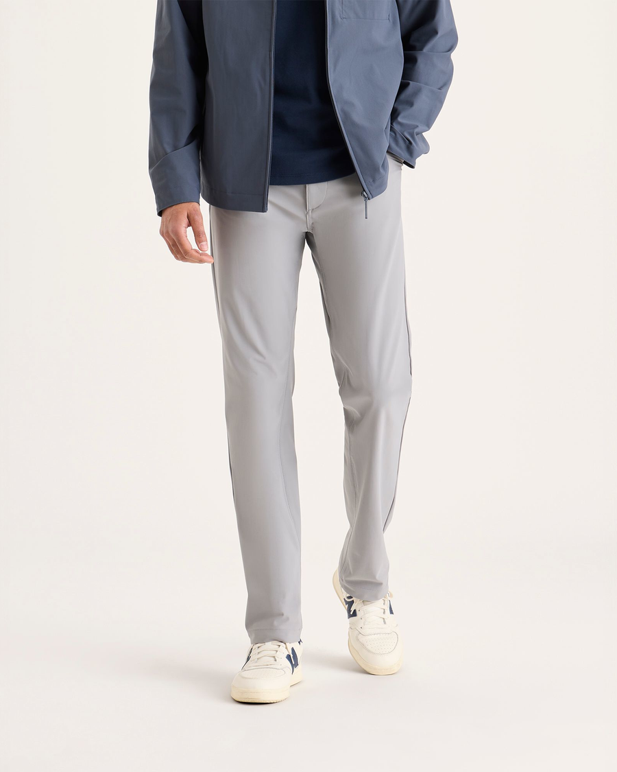 Front view of model wearing Sharkskin Go Airweave 5-Pocket, Straight Fit.