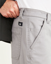 View of model wearing Sharkskin Utility Pants, Straight Fit.