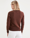 Back view of model wearing Shaved Chocolate Crewneck Sweater, Classic Fit.