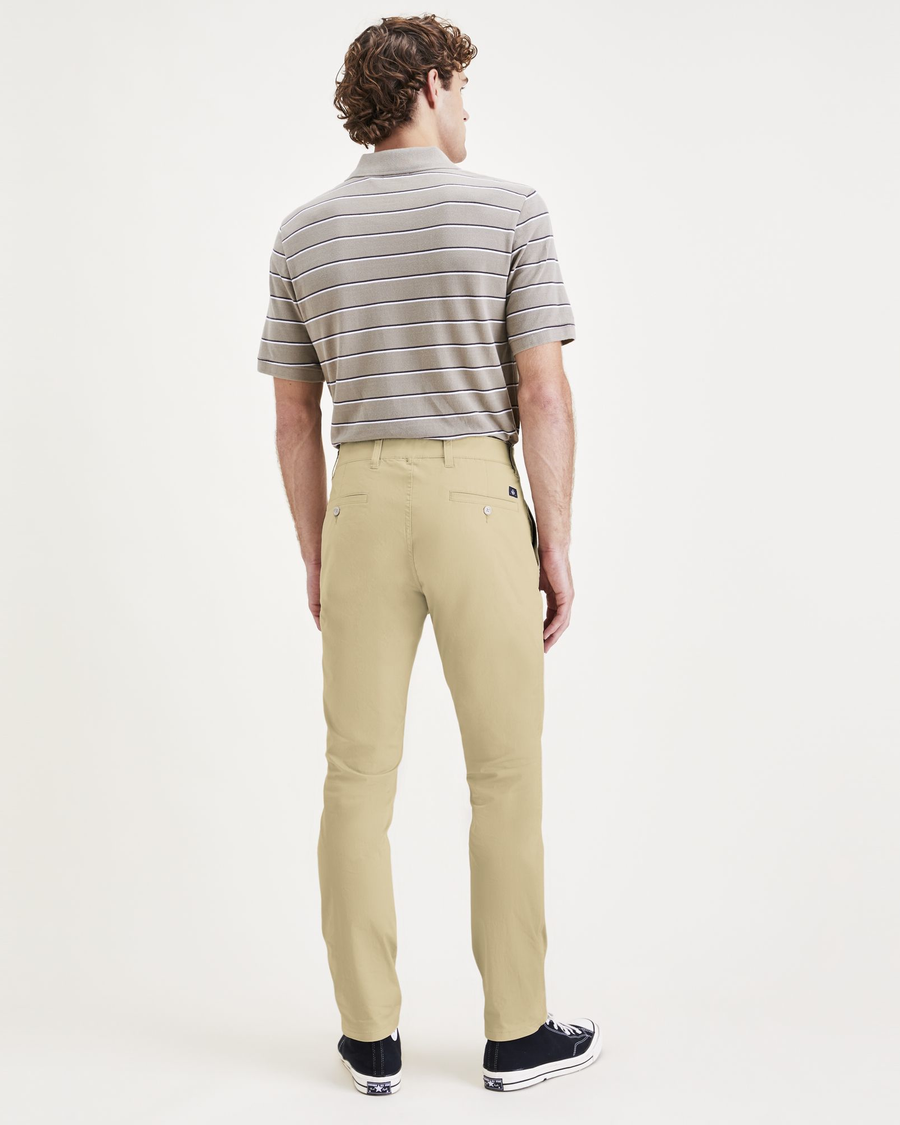 Back view of model wearing Silver Sage Ultimate Chinos, Skinny Fit.