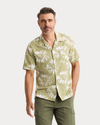View of model wearing Solros Camp Collar Shirt, Regular Fit.