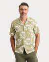 View of model wearing Solros Camp Collar Shirt, Regular Fit.