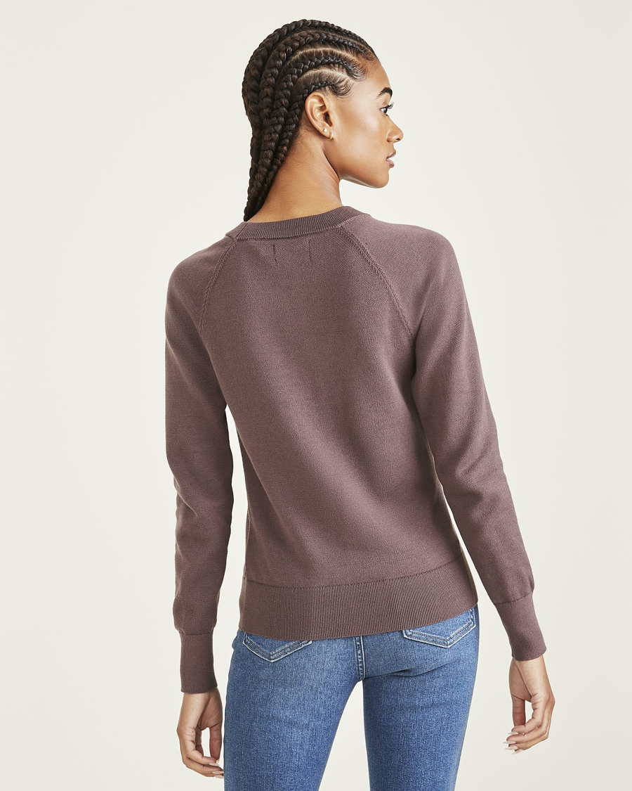 Back view of model wearing Sparrow Crewneck Sweater, Classic Fit.