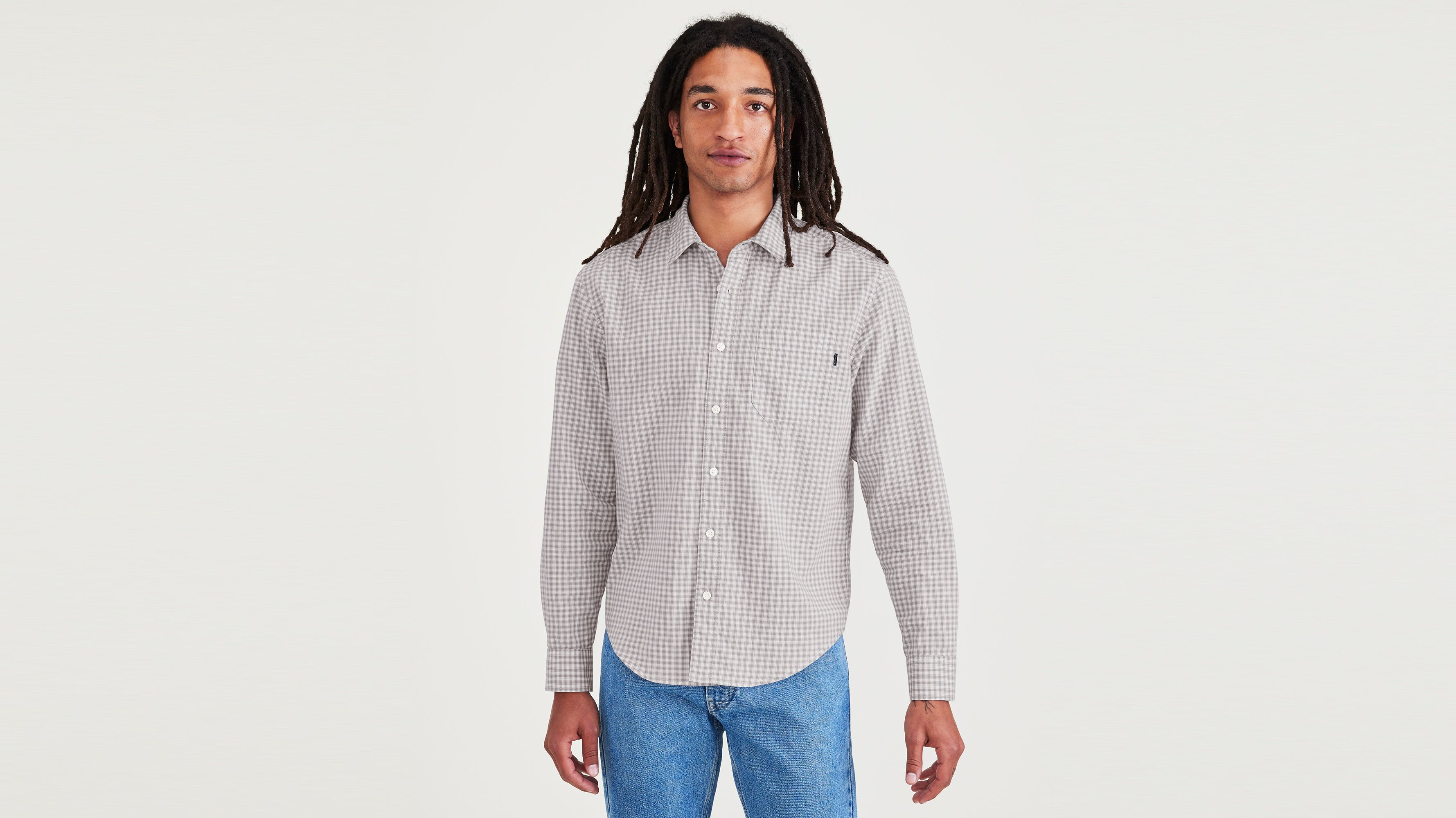 St. John's Bay Chambray Mens Slim Fit Long Sleeve Button-Down Shirt -  JCPenney