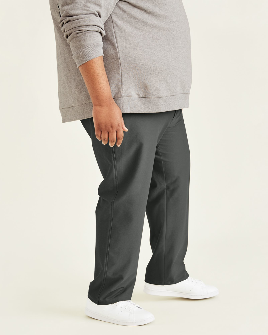 Side view of model wearing Steelhead Comfort Knit Chinos, Straight Fit (Big and Tall).
