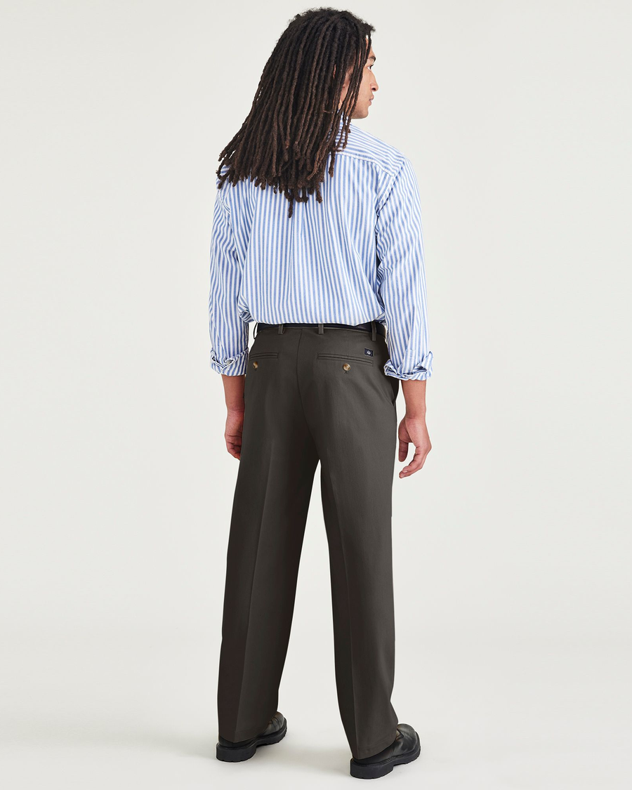 Back view of model wearing Steelhead Signature Iron Free Khakis, Relaxed Fit with Stain Defender®.