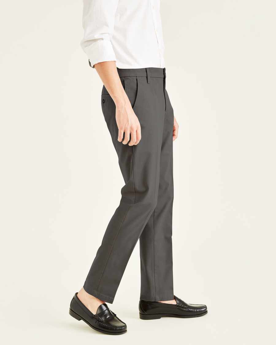 Uniqlo EZY Plaid Ankle Trouser Cropped Elastic Pants Women's M Pocket Navy