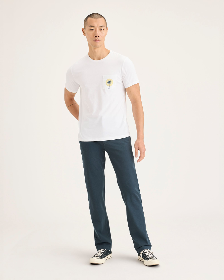 Front view of model wearing Stratified Sea Alpha Chino, Slim Fit.