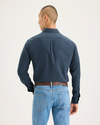 Back view of model wearing Stratified Sea Original Button Up, Slim Fit.