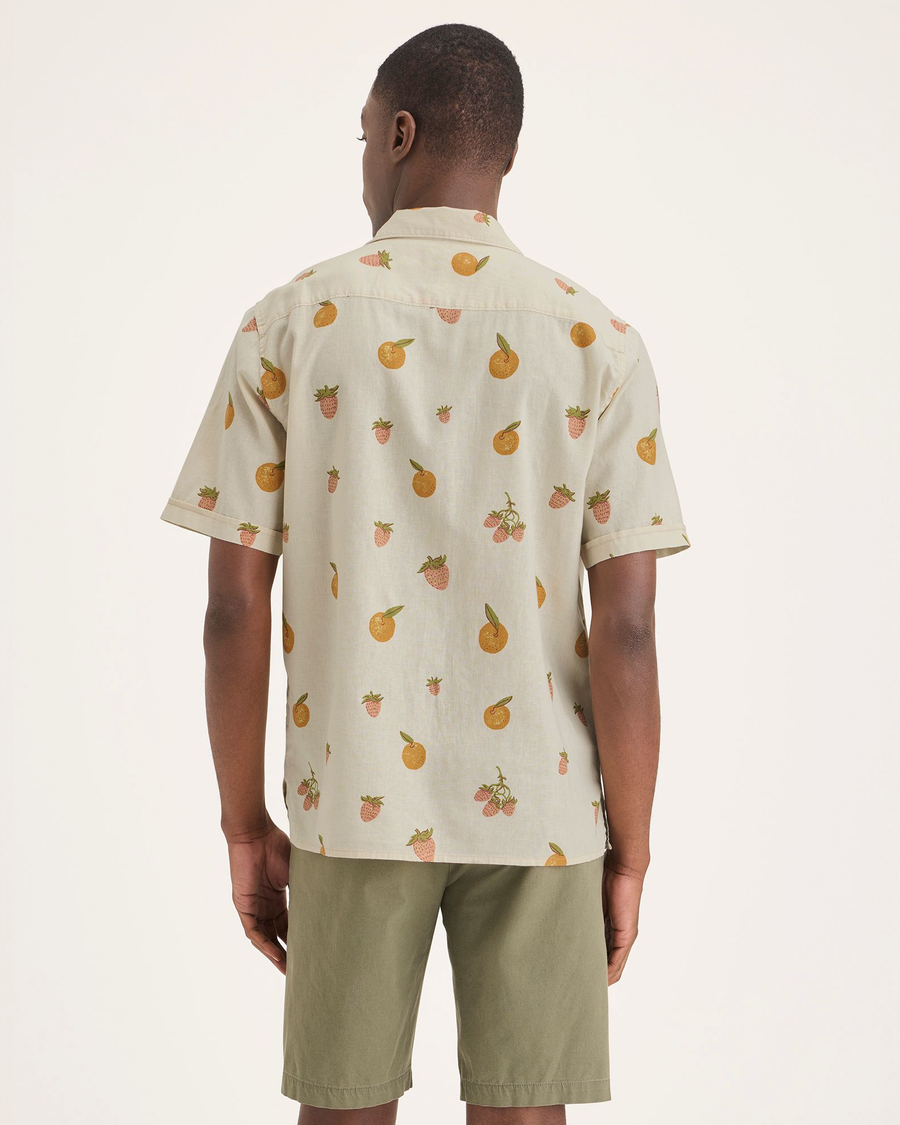 Back view of model wearing Summer Earth Camp Collar Shirt, Regular Fit.