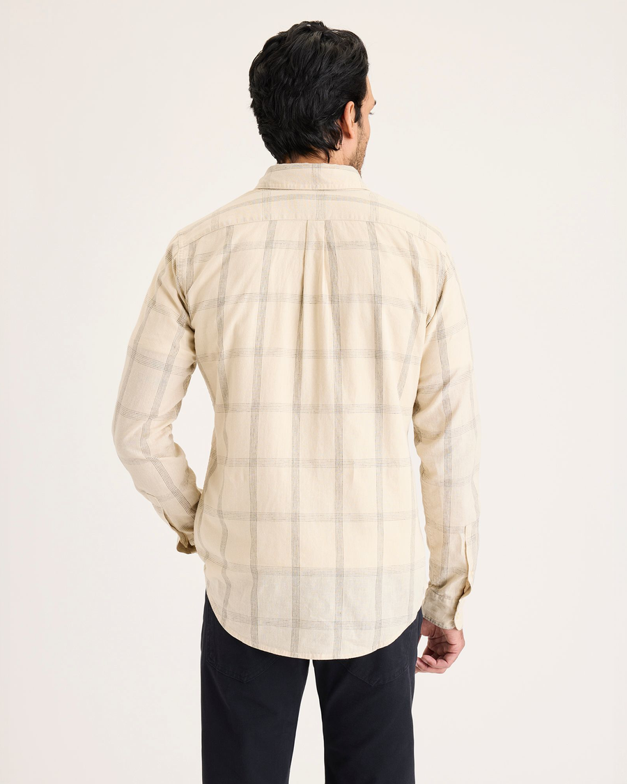 Back view of model wearing Summer Earth Original Button Up, Slim Fit.