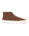 View of  Tan Synthetic Suede Forbes High Top Sneakers.