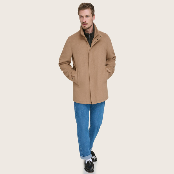 Wool Blend Walking Coat w Bib Dockers