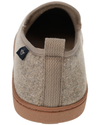 Back view of  Taupe Knit Slip-on Slippers.