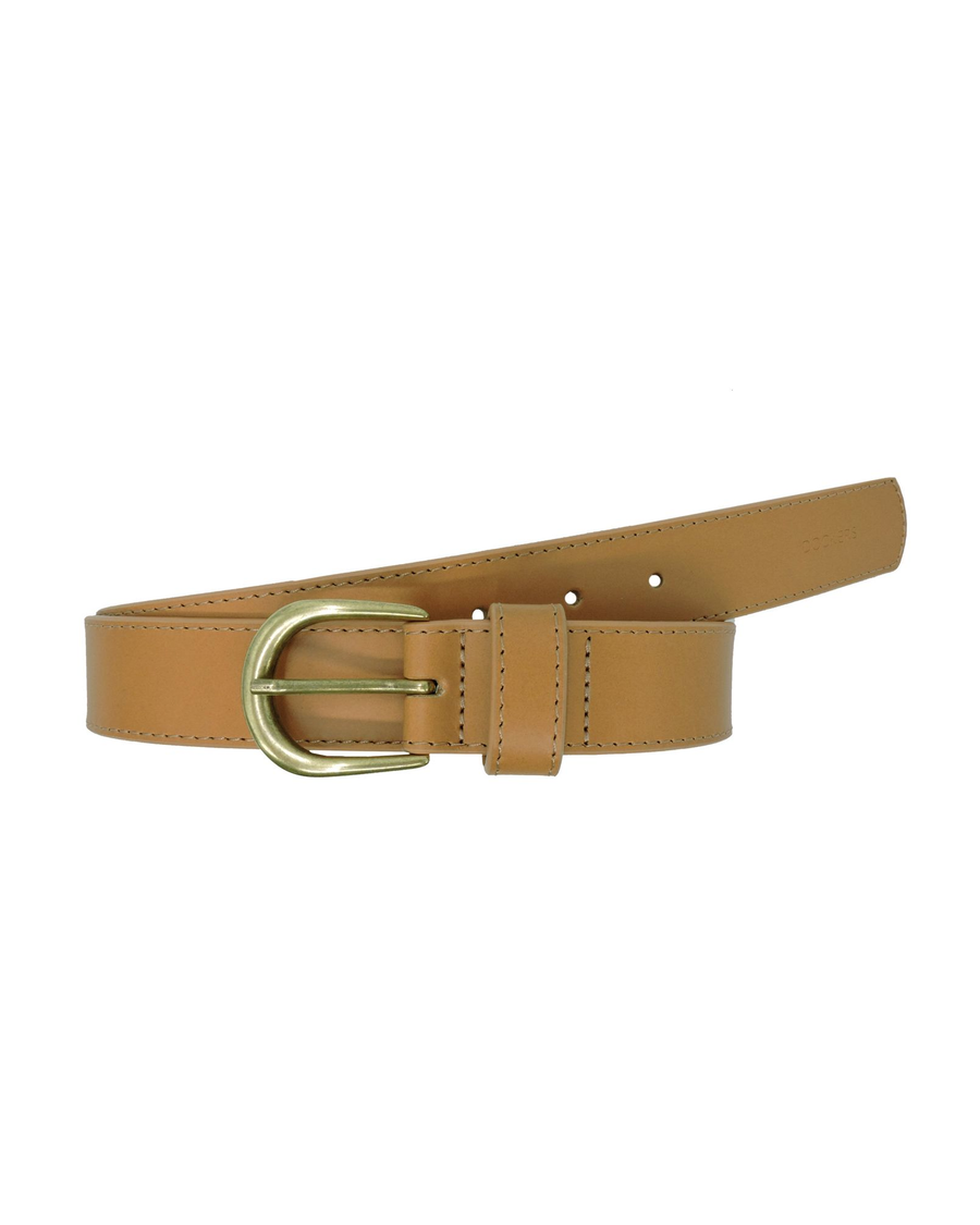 Front view of  Taupe Refined Classic Belt.