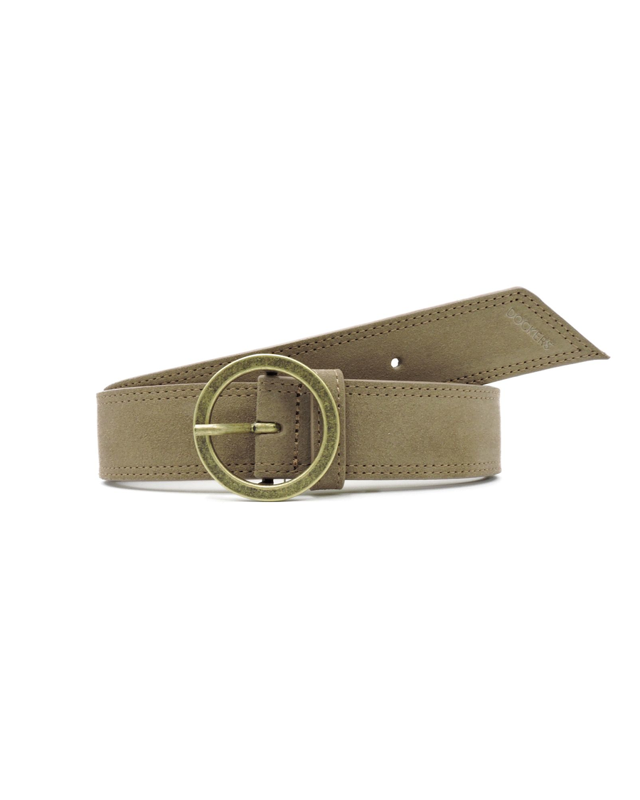 Front view of  Taupe Suede Belt.