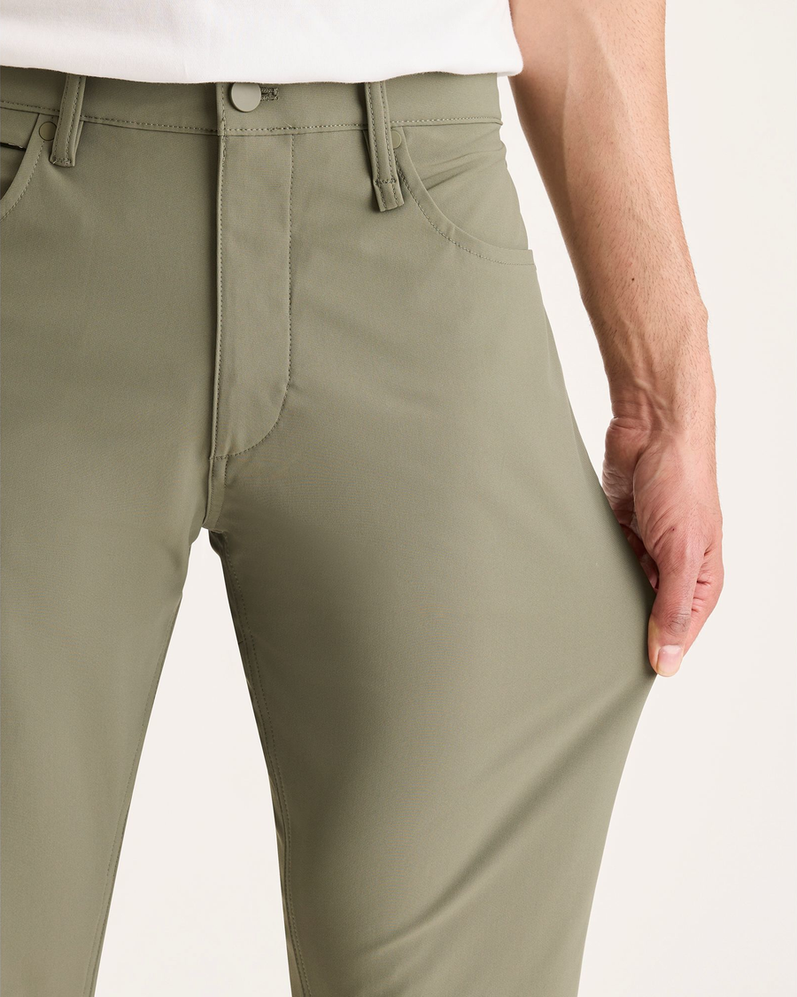 View of model wearing Tea Leaf Go Airweave 5-Pocket, Straight Fit.