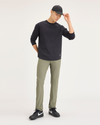 View of model wearing Tea Leaf Go Airweave Chino, Slim Tapered Fit.