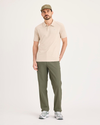 Front view of model wearing Tea Leaf Go Airweave Chino, Straight Fit.