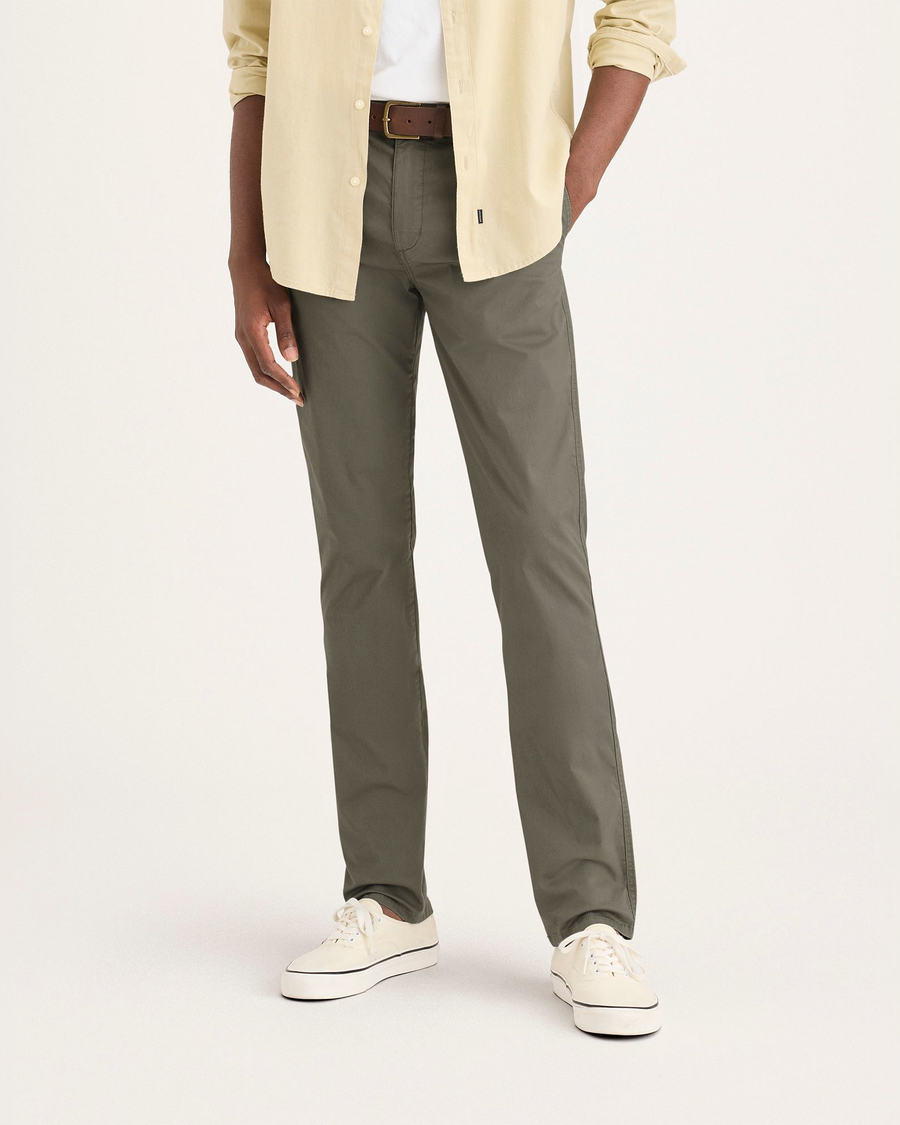 Front view of model wearing Tea Leaf Original Chinos, Slim Fit.