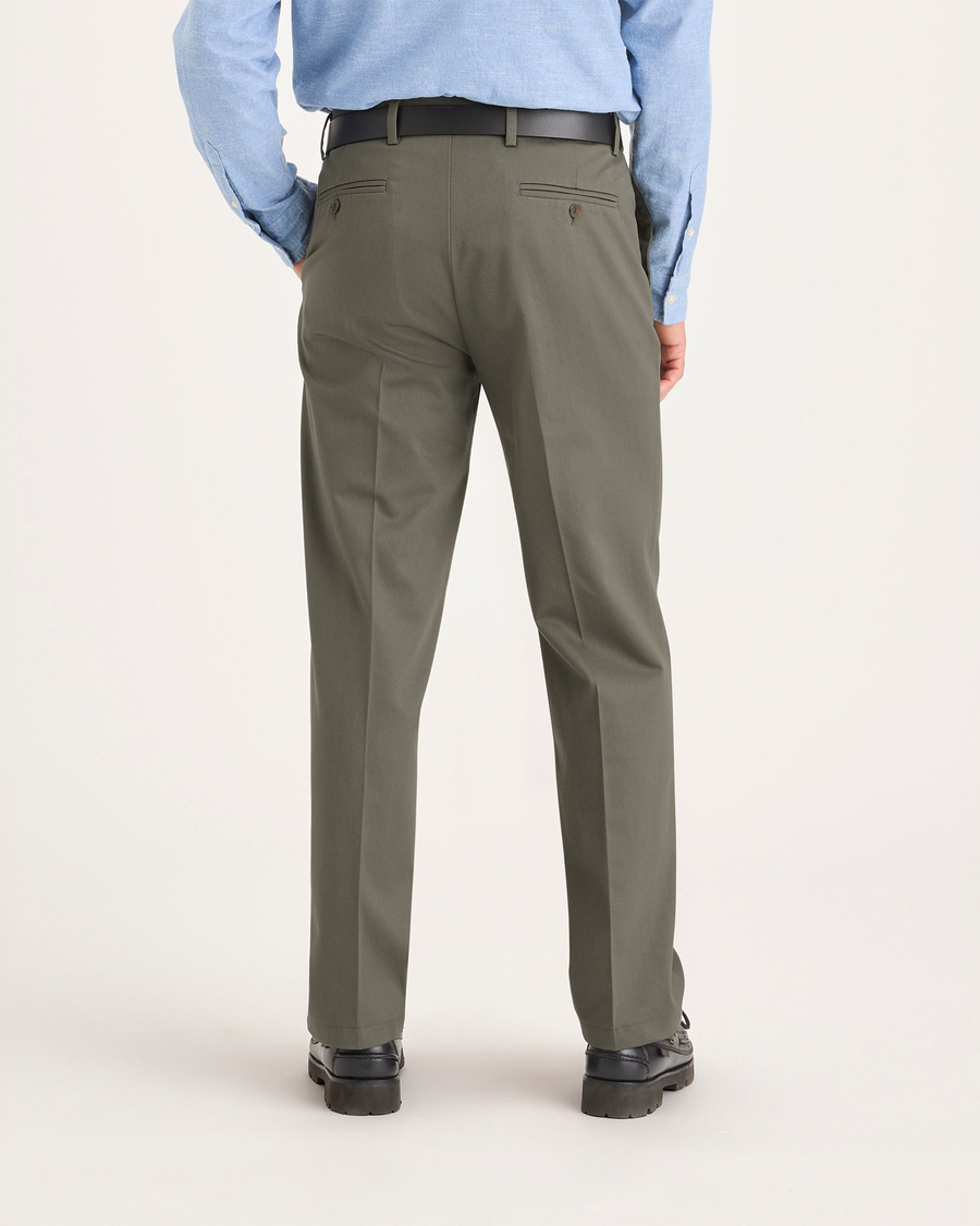 Back view of model wearing Tea Leaf Signature Iron Free Khakis, Straight Fit with Stain Defender®.