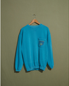 Front view of model wearing Teal Dockers Sport, Crewneck Sweatshirt - M.