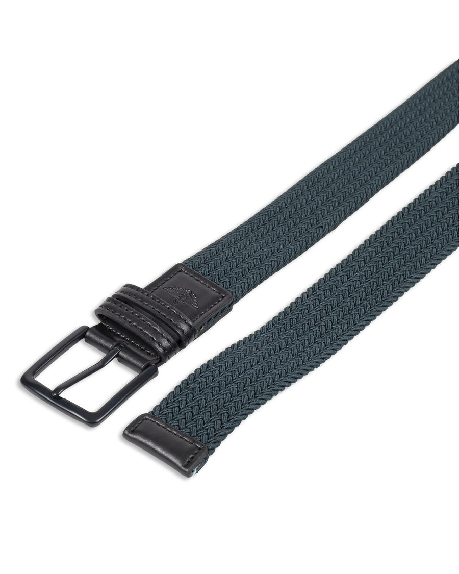 Back view of  Teal Stretch Braided Belt, 35 MM.