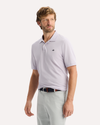 View of model wearing Thistle Rib Collar Polo, Slim Fit.