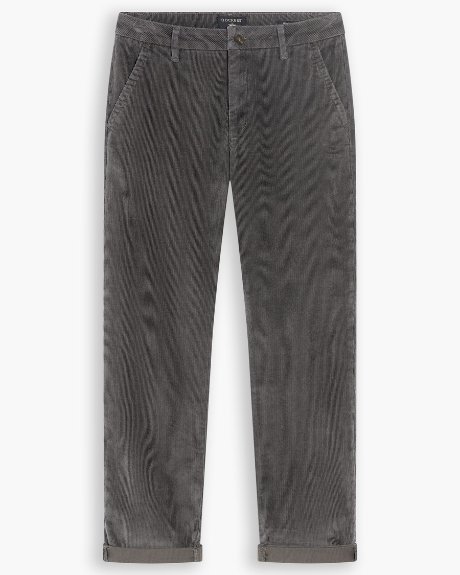 View of model wearing Thunderstorm Grey Weekend Chino, Slim Fit.