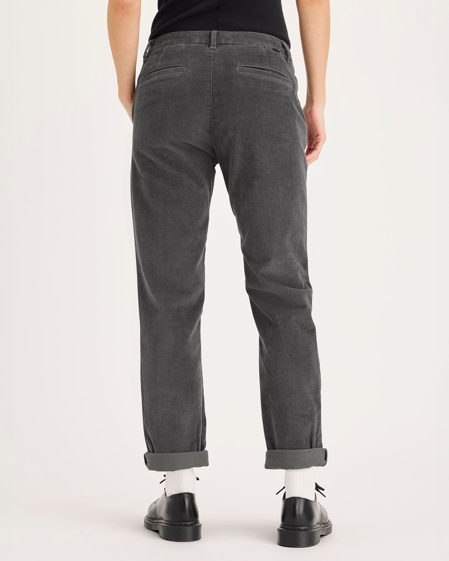 Back view of model wearing Thunderstorm Grey Weekend Chino, Slim Fit.