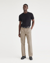 Front view of model wearing Timber Wolf Essential Chinos, Pleated, Classic Fit.