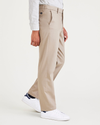 Side view of model wearing Timber Wolf Signature Iron Free Khakis, Straight Fit with Stain Defender®.