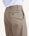 View of model wearing Timber Wolf Signature Khakis, Classic Fit.