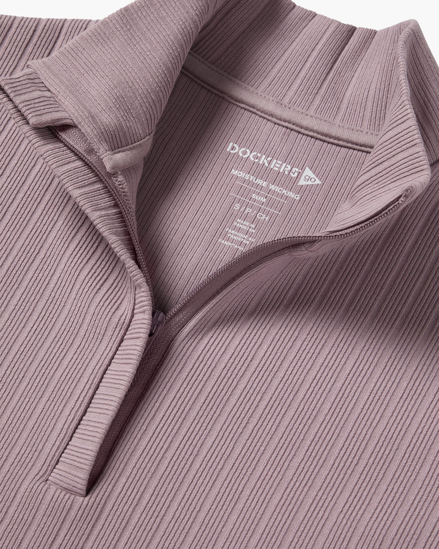 View of model wearing Toadstool Go Quarter-Zip Pullover, Slim Fit.