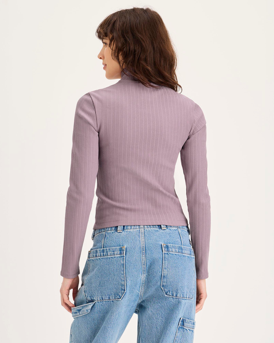 Back view of model wearing Toadstool Go Quarter-Zip Pullover, Slim Fit.