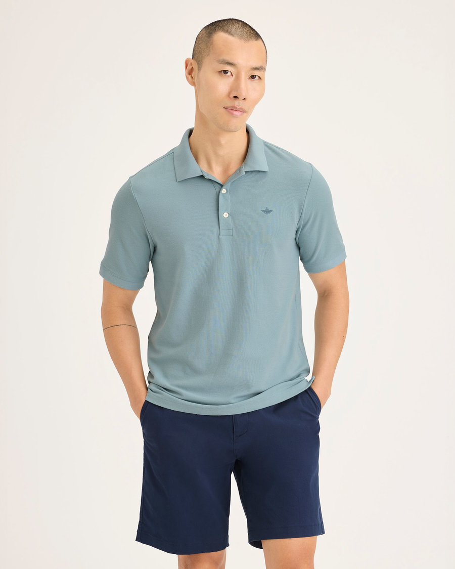 Front view of model wearing Tourmaline Original Polo, Slim Fit.