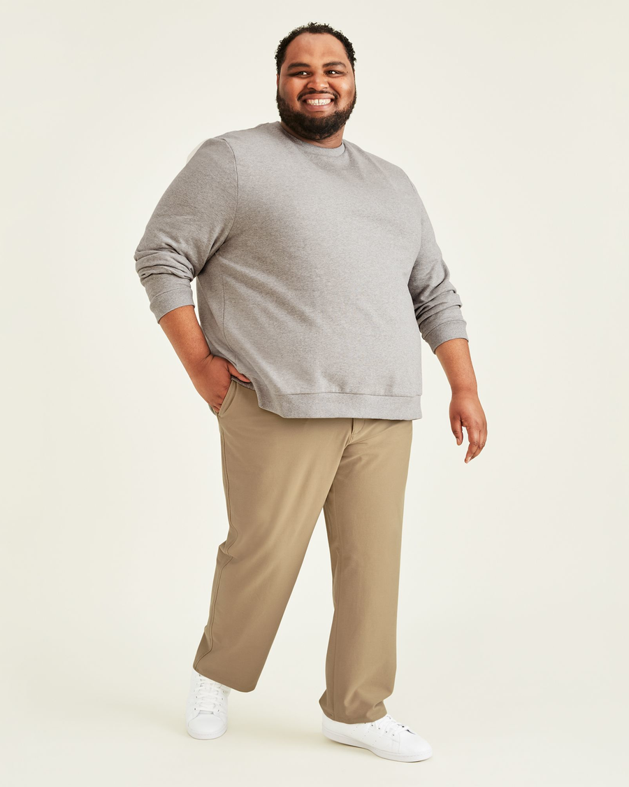 Front view of model wearing True Chino Comfort Knit Chinos, Straight ...
