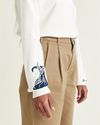 View of model wearing Undyed Greige Dockers® x Maud Le Car Icon Sweatshirt.
