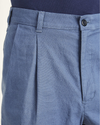 View of model wearing Vintage Indigo Original Shorts, Pleated.