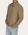 View of model wearing Walnut Golf Bomber Jacket, Regular Fit.