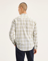 Back view of model wearing Westford Lucent White Ultimate Shirt, Regular Fit.