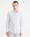 Front view of model wearing Westward Lucent White Original Button Up, Slim Fit.