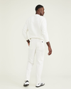 Back view of model wearing White California Carpenter Pants, Straight Fit.
