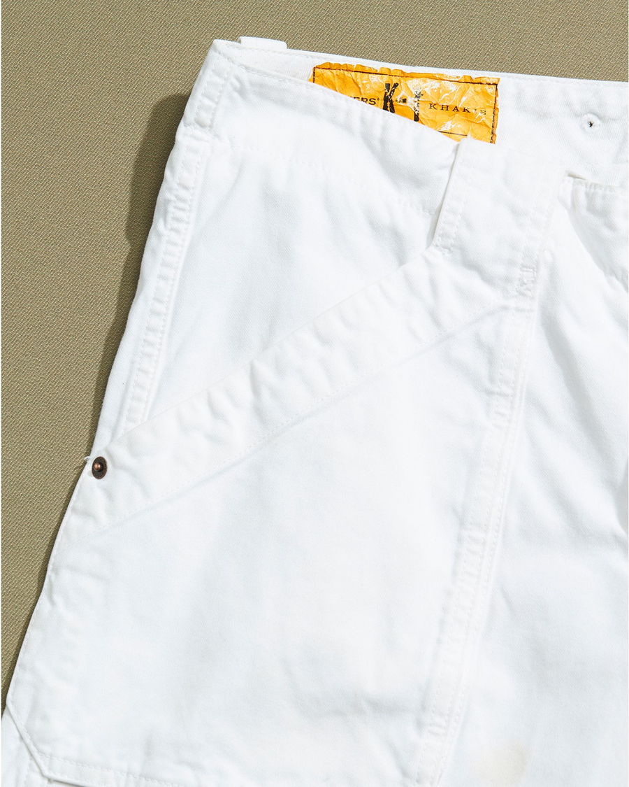 View of model wearing White K-1 Utility Trouser - 32 x 33.