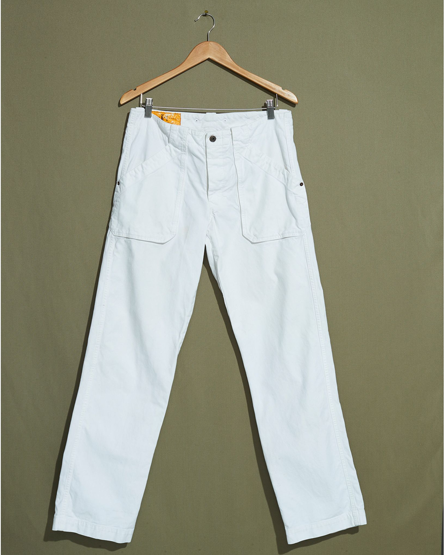 Front view of model wearing White K-1 Utility Trouser - 32 x 33.