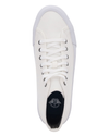 View of  White Twill Forbes High Top Sneakers.