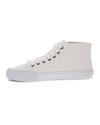View of  White Twill Forbes High Top Sneakers.