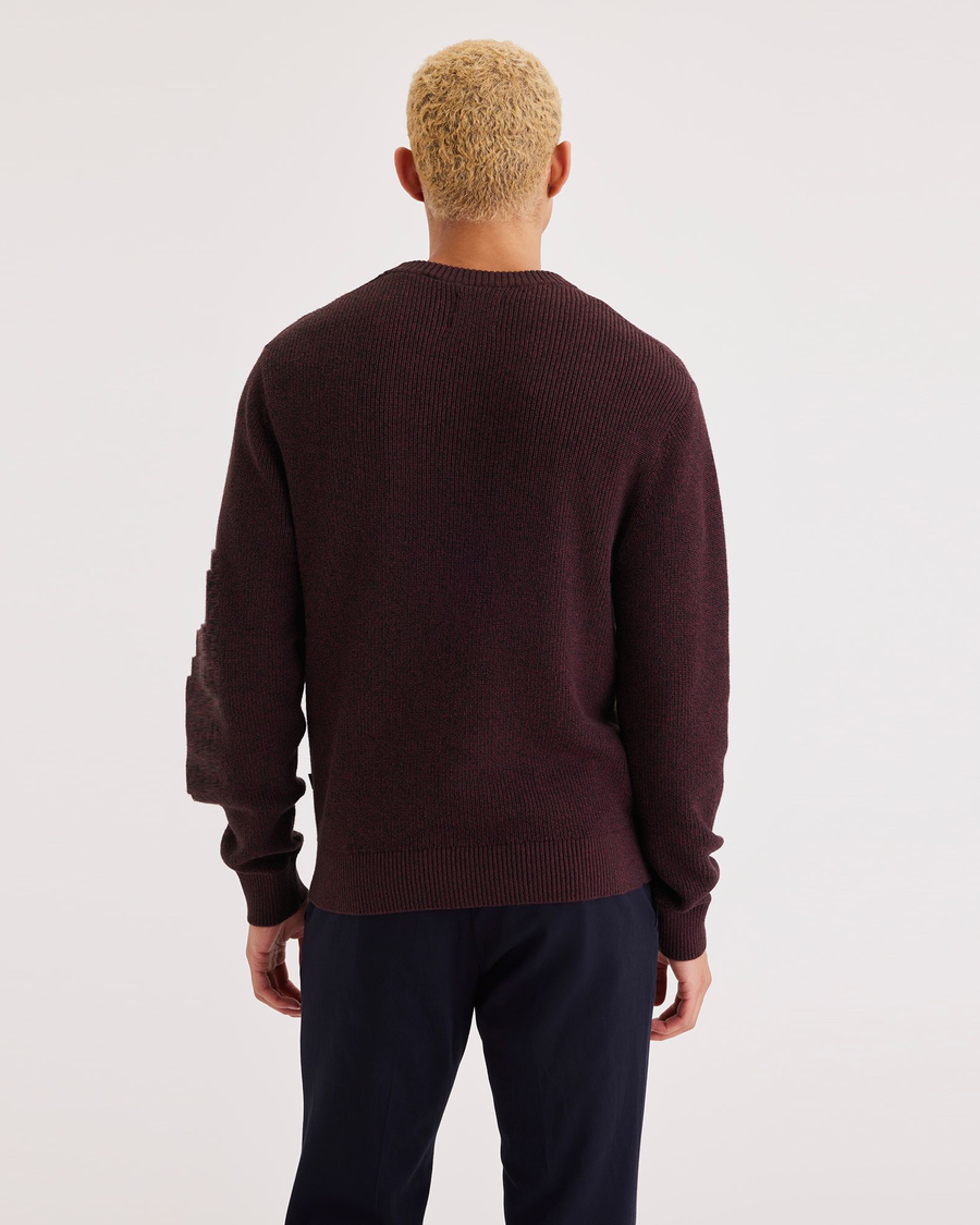 Back view of model wearing Winetasting Crewneck Sweater, Regular Fit.