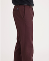 Side view of model wearing Winetasting Signature Iron Free Khakis, Slim Fit with Stain Defender®.